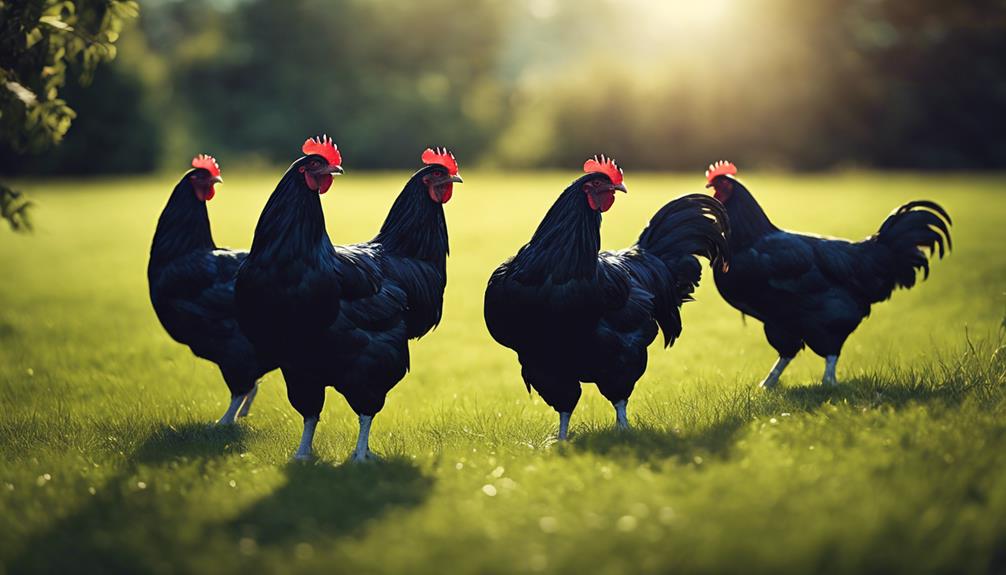 black australian friendly chickens