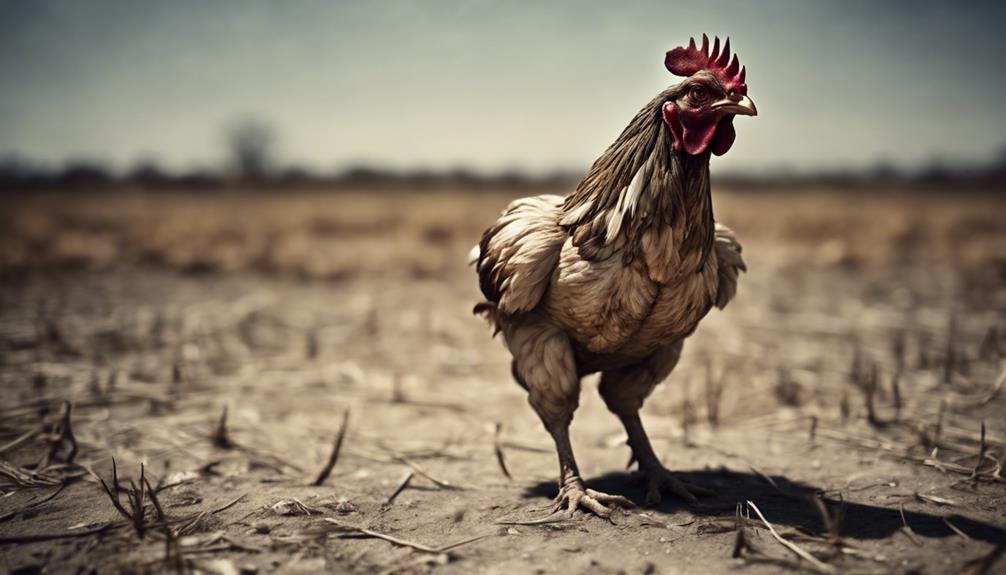chicken malnourished and neglected