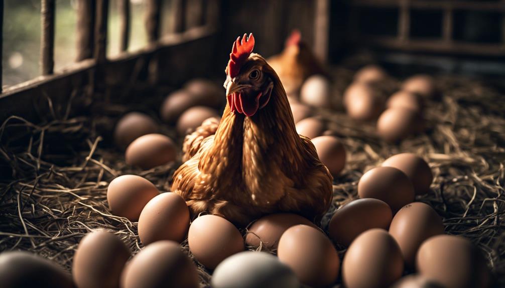 chickens and their eggs