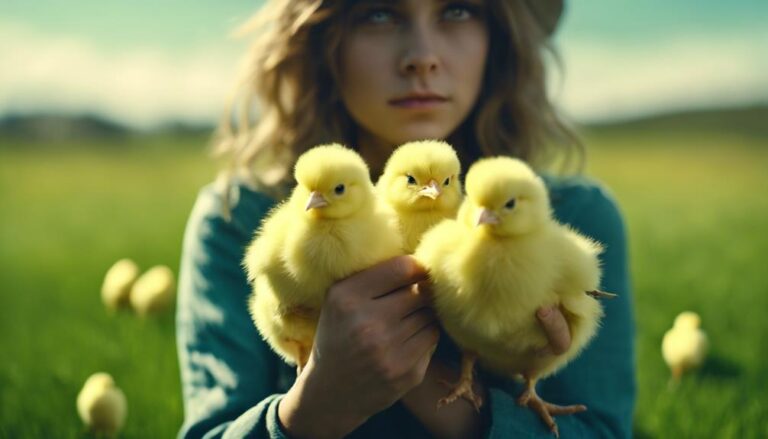 chicks balanced on backs