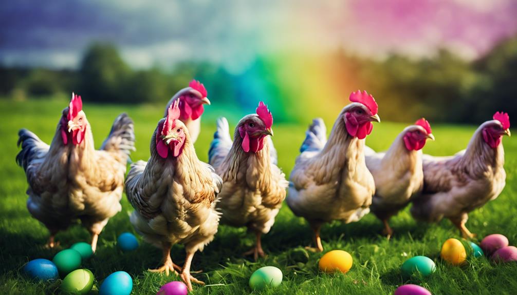 colorful easter egger chickens