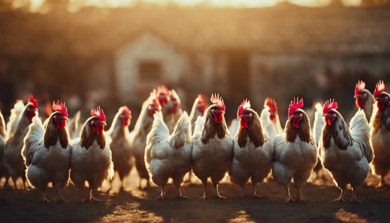 hens and roosters crowing