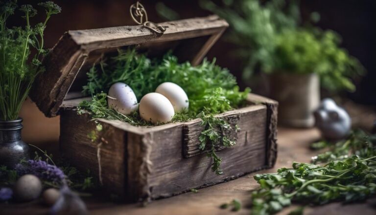 herb filled nesting boxes